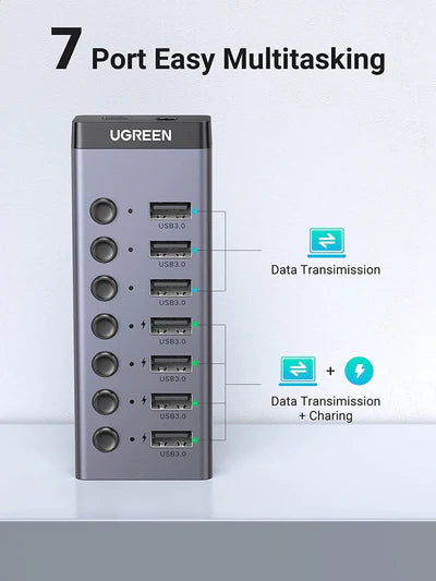 Ugreen 7-Port Powered Switch USB Hub (CM481)