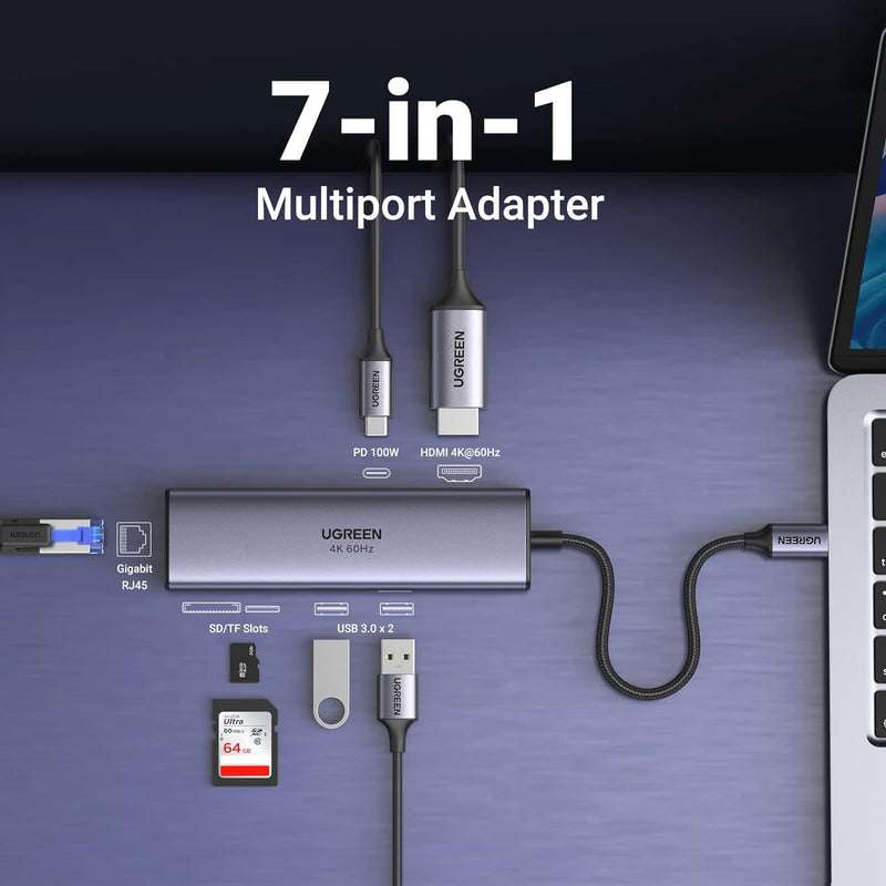 Ugreen USB-C 4K HDMI USB C Hub 7-in-1 (CM512) 
