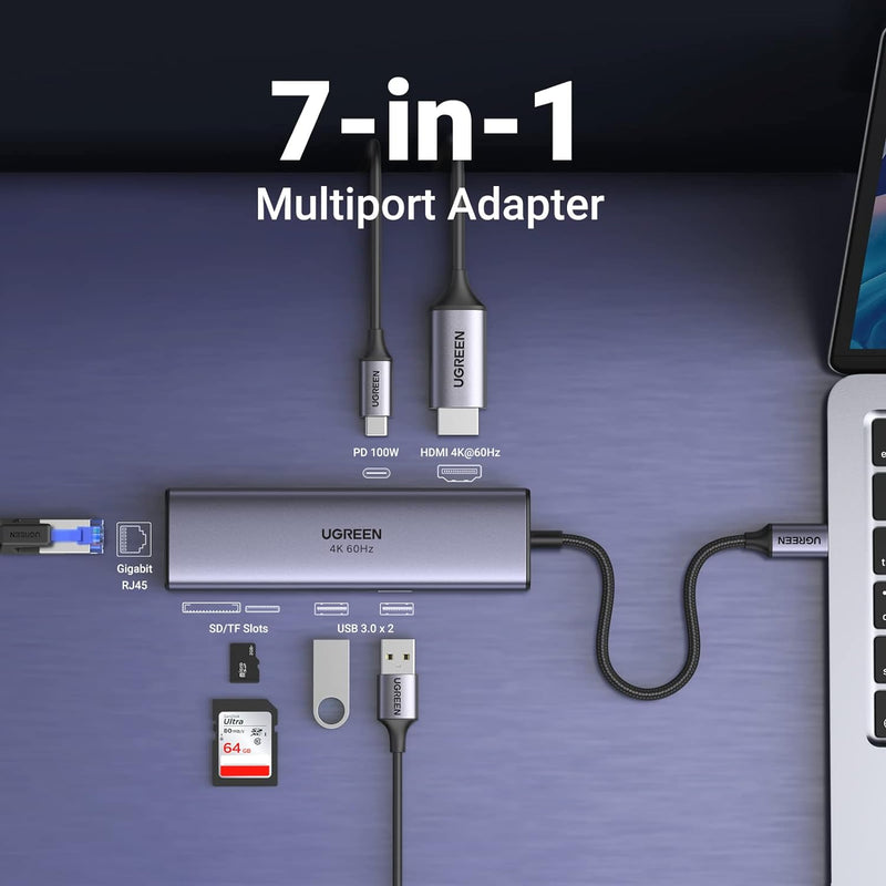 Ugreen USB-C 4K HDMI USB C Hub 7-in-1 (CM512) 