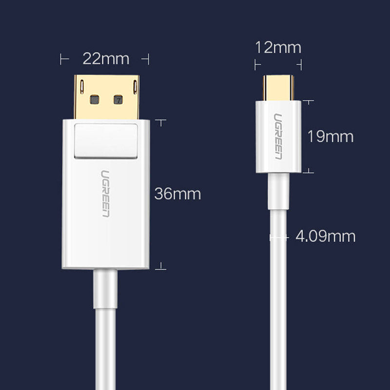 Ugreen USB-C Male to DisplayPort Male Cable 1.5 Meters - MM139
