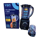 VON VBP501NLB 500W Blender – 1.5L Strong Motor Multi-Purpose Kitchen Blender