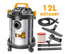 Ingco VC14122  800W Wet & Dry Vacuum Cleaner – Powerful Suction, 12L Capacity Shop Vacuum