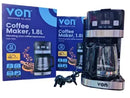 VON VCMD-901DK 1500W Drip Coffee Maker – Fast Brewing, Energy-Efficient &amp; Stylish Coffee Machine for Homes and Offices