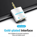 Vention VEN-BDAW0 4-Pole 3.5mm Male to Dual 3.5mm Female Audio Splitter – High-Quality Sound Adapter for Headphones & Microphones