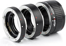 Viltrox DG-C 12mm 20mm 36mm extension tubes side view showing metal mounts