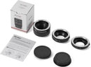 Viltrox DG-C macro extension tube set complete box contents caps and user manual