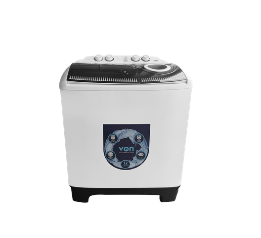 Von VWM-13AHK 13KG Twin Tub Washing Machine – Semi-Automatic, Energy Efficient &amp; Durable