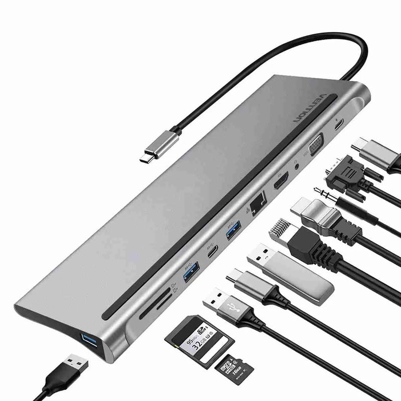 Vention 11 in 1 USB-C Multi-function Docking Station - THTHC