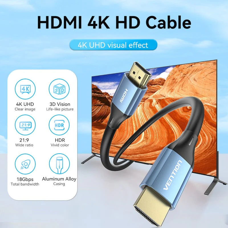Vention HDMI Male to Male 4K HD Cable 10 Meters - ALHSL