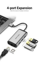 Vention USB 3.0 To USB3.0 3 Ports + Gigabit Ethernet Docking Station -  CKBHB