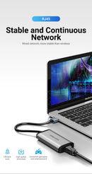 Vention USB 3.0 To USB3.0 3 Ports + Gigabit Ethernet Docking Station -  CKBHB