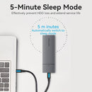 Vention KPGH0 M.2 NVMe SSD Enclosure (USB 3.1 Gen 2-C) Gray Aluminum Alloy – Professional Grade High-Speed External Storage Enclosure for M.2 NVMe SSDs, Data Backup, and Portable File Management for Home, Office, and Professional Use