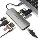 Vention TFHHB Multi-function USB-C to HDMI/USB-C Gen 1/USB 3.0 Docking Station – Professional Grade High-Speed USB-C Hub with Multi-Port Connectivity, 4K Video Output, and Reliable Data Transfer for Office, Home, and Professional Use
