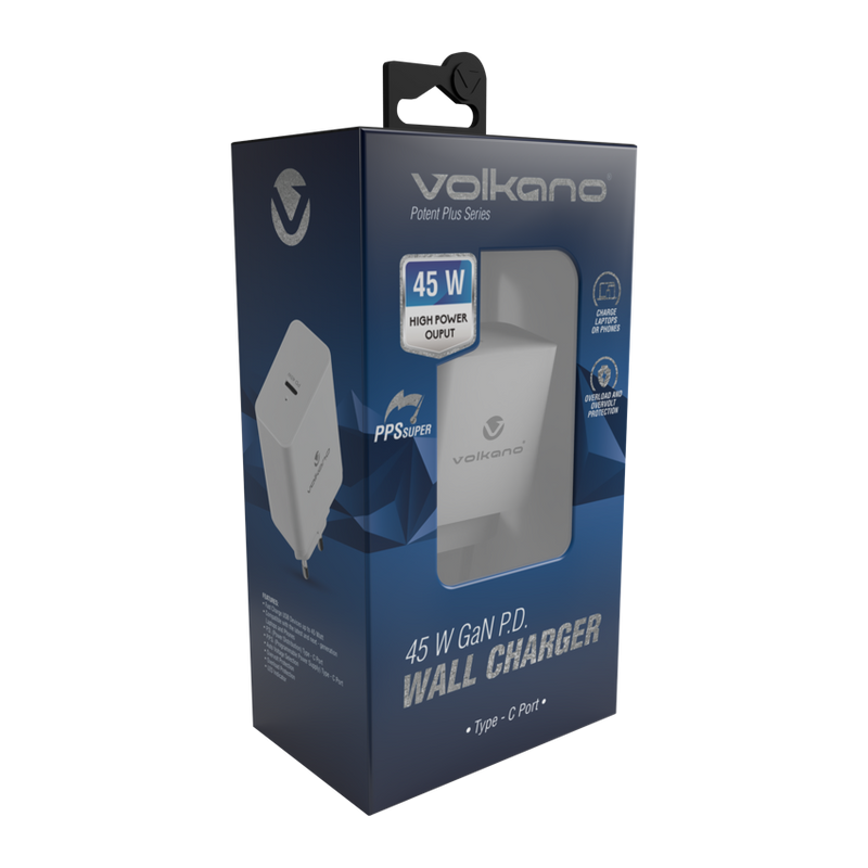 Volkano Potent Plus series 45W GaN Compact PD Wall Charger