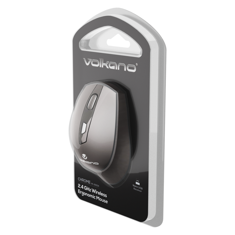 Volkano VK-20234-BK Chrome Series 2.4Ghz Wireless Ergonomic