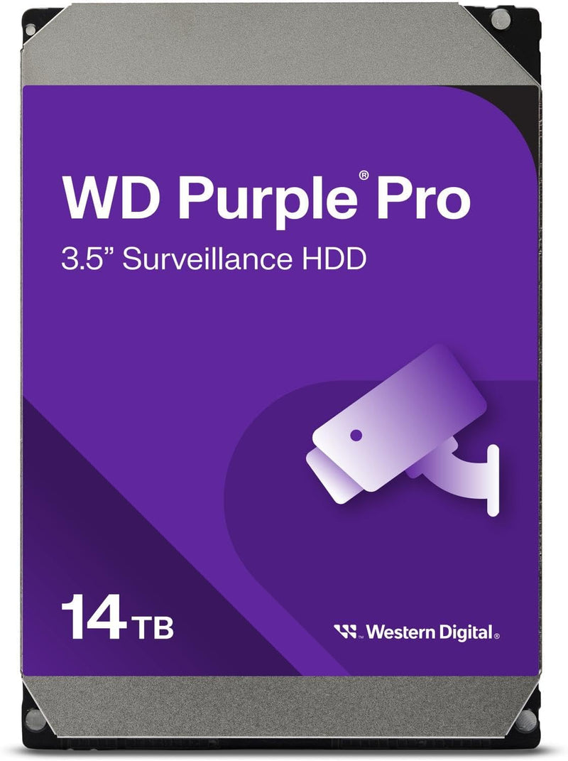 WD Purple Pro Surveillance Internal Hard Drive HDD 14TB - SATA 6 Gb/s, 512 MB Cache, 3.5" (WD141PURP)