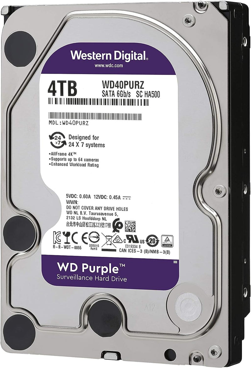 WD Purple Surveillance Hard Drive 4 TB, 256 MB  -WD43PURZ