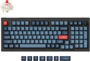 Keychron V5 Max custom mechanical keyboard top view with extra keycaps and red switch