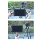 YC Onion YoloBox Pro cage in use handheld with wooden side handles and mounted on tripod