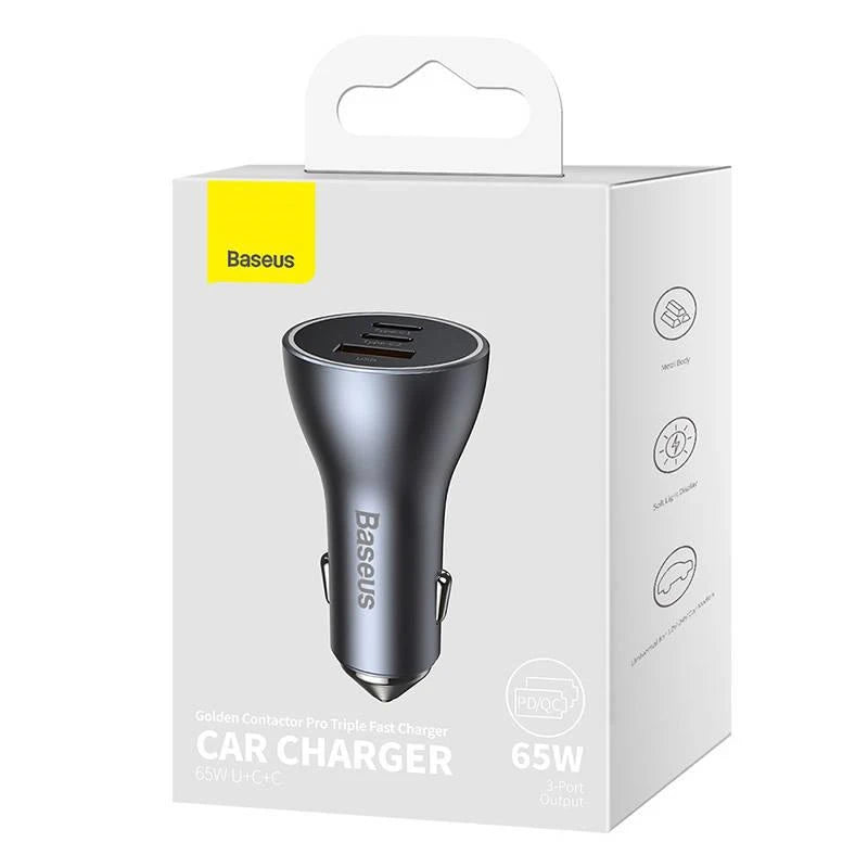 Baseus Car Charger Golden Contactor Pro C+C+U 65W (CGJP010013)