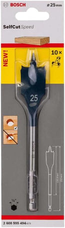 Bosch 2608595494Self Cut Speed Spade Flat Wood Drill Bit Hexagon (25 x 152 mm)