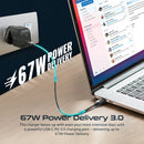 Promate GaNCube-67 Super-Speed USB-C GaNFast  67W  Charger - Perfect for Laptop Charging & Travel