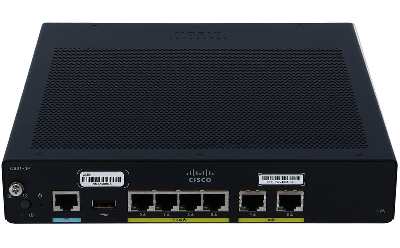 Cisco 921 Gigabit Ethernet security router WAN interfaces- 2 ports Gigabit Ethernet