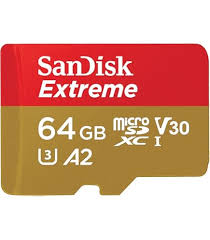 SanDisk 64GB Extreme PRO microSDXC UHS-I Card – Up to 200MB/s, V30, A2, 4K UHD – SDSQXCU-064G-GN6MA