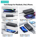 USAMS (USAM-AT 65W) Power Bank 30000mAh PD Quick Charge SCP FCP Powerbank