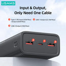 USAMS (USAM-AT 65W) Power Bank 30000mAh PD Quick Charge SCP FCP Powerbank