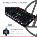 HP GK100F Wired Mechanical Gaming Keyboard,4 LED Indicators, Mechanical Switches