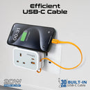 Promate VersaSocket Multi-Function AC Socket Charger with Built-In 20W PD USB-C Cable