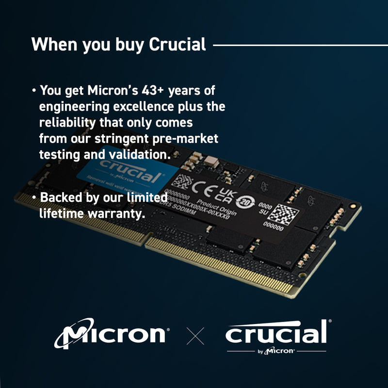 Crucial Laptop RAM DDR5 8GB 4800 - CT8G48C40S5