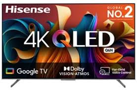 "Hisense 75-Inch 4K QLED Smart TV (75Q6N) – Q6 Series, Dolby Vision, VIDAA OS, Voice Remote"