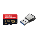 SanDisk 64GB Extreme PRO microSDXC UHS-I Card – Up to 200MB/s, V30, A2, 4K UHD – SDSQXCU-064G-GN6MA