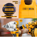 Powerful 300Nm Torque Output: Delivers strong fastening and loosening power for bolts, nuts, and automotive applications.
High-Performance 20V Li-Ion Battery: Long-lasting rechargeable battery ensures consistent power and extended run time.
Cordless Convenience: Enjoy full mobility and freedom from power cords — ideal for on-site or outdoor work.
Durable Brushless Motor: Provides higher efficiency, reduced maintenance, and longer tool life.
Variable Speed Control: Allows precise control for different fasten