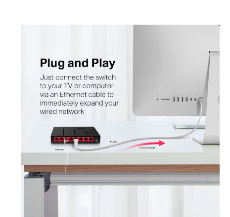 Mercusys MS108G - 8-Port Gigabit Ethernet Desktop Switch – Plug &amp; Play, Metal Case, High-Speed LAN