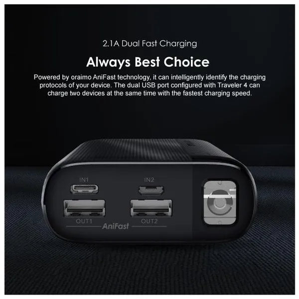 Oraimo OPB-P204D 20000mah Dual Output Fast PD Power bank