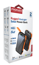 Promate 20000mAh Rugged EcoLight™ Solar Power Bank – Waterproof Portable Charger