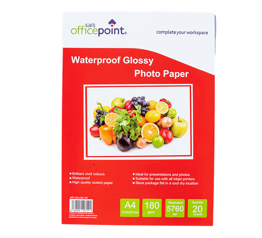 Officepoint Photo Paper Glossy (GLOSSY-258-200)  for Epson/ Brother sheet of 20