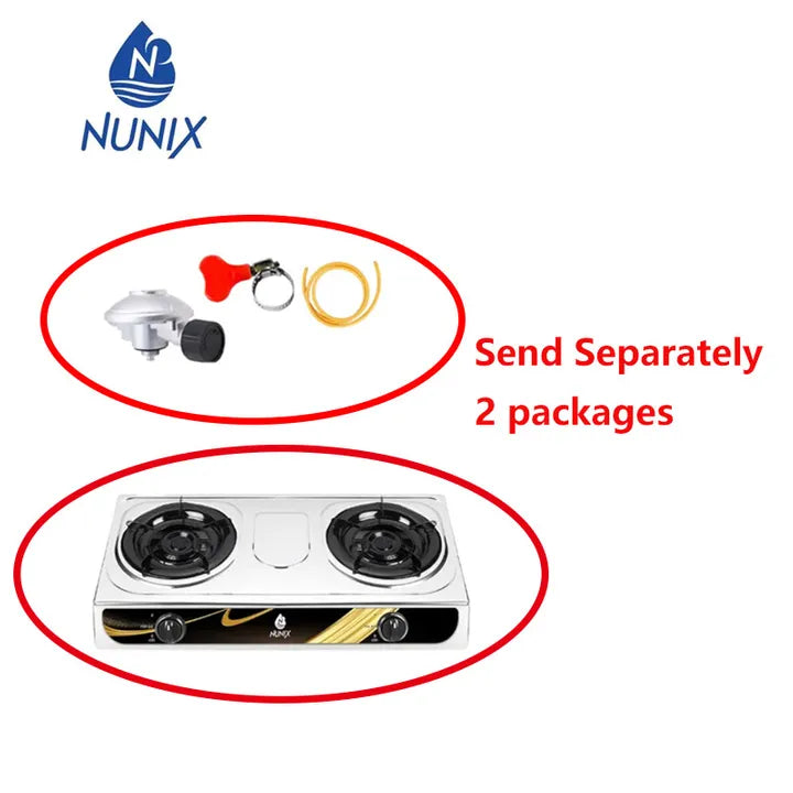 Nunix SC-001 2 Burner Table Top Gas Cooker Stainless Steel