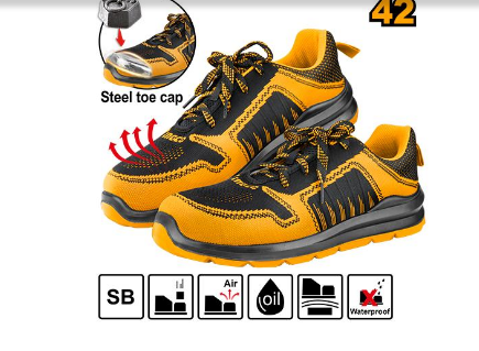 INGCO SSH81SB.42 Safety Boots - Durable Protective Work Boots Size 42