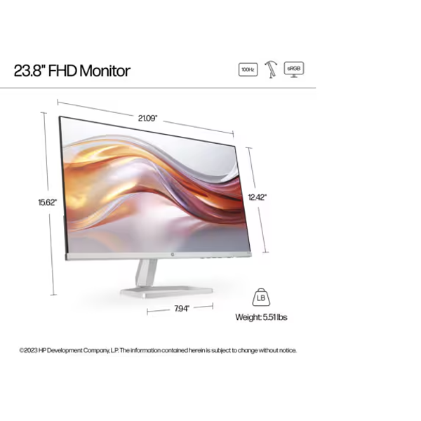 HP 524SF 23.8" FHD Monitor -Sleek Design, Crisp Display (94C17AA)