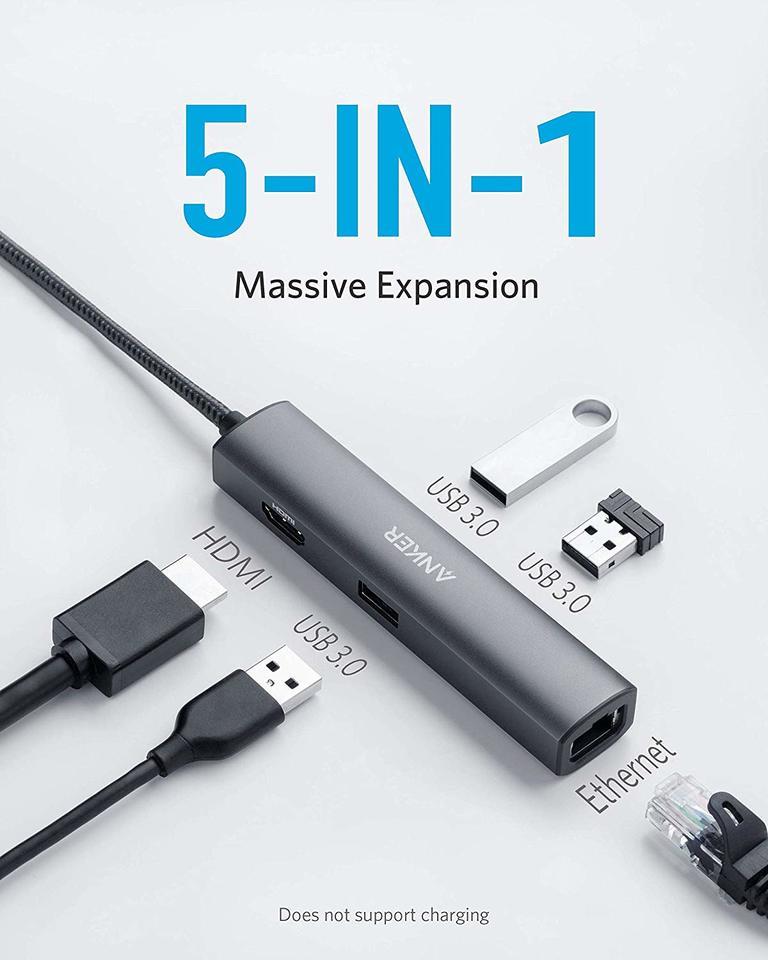 Anker PowerExpand+ 5-in-1 USB-C Ethernet Hub (A8338HA1)