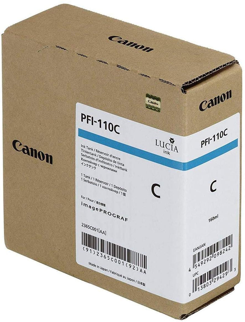 Canon PFI-110C Cyan Pigment Ink Tank (160 mL) - 2365C001AA