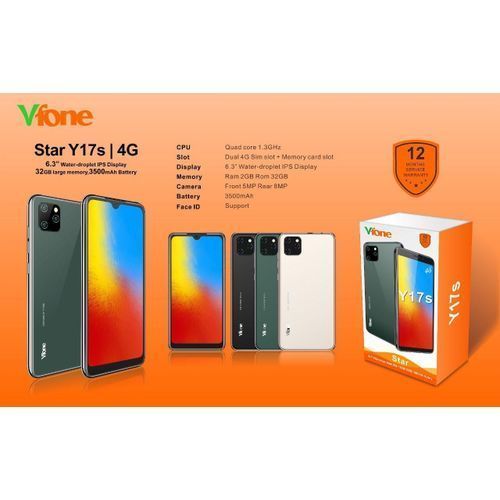 Vfone Y17s Smartphone - 2GB RAM, 32GB ROM, 6.3-inch Display, Dual SIM