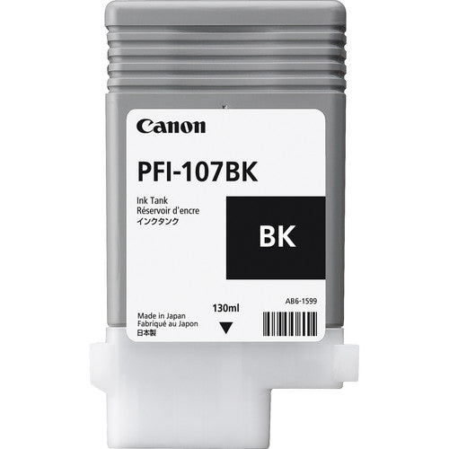 Canon PFI-107BK Black Printer Ink Cartridge - 130ml Tank - 6705B001AA