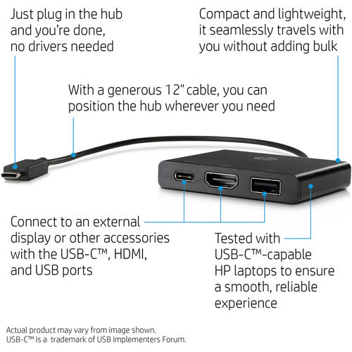 HP USB-C to Multi-port Hub (1BG94AA)
