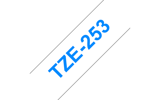 Brother TZe-253 Labelling Tape Cassette – Blue on White, 24mm wide
