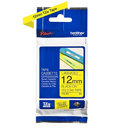 Brother TZe-631 Labelling Tape – Black on Yellow, 12mm wide